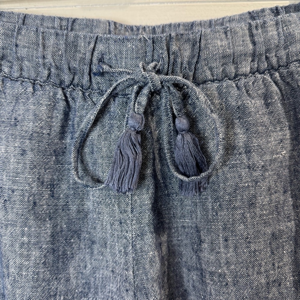 Talbots Women's Drawstring Washed-Linen Shorts Cross-Dyed Size Small - Picture 4 of 8